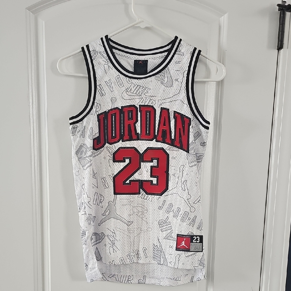 Jordan Red and White Graphic Jersey - Worn Once EUC